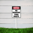 thumbnail image 4 of Kurmntregon No Dumping Yard Waste Yard Sign With Stake No Littering Farm Street Road Lawn Neighborhood Grass Farm Home Lawn Walkway Decorations Aluminium Signs 7x8.8", 4 of 8