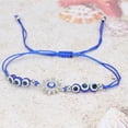 thumbnail image 5 of K-KED 2 Pcs Blue Eyes Fisheye Churinga Hand String Bracelets Alloy Adjustable-5-2 PCS, 5 of 9