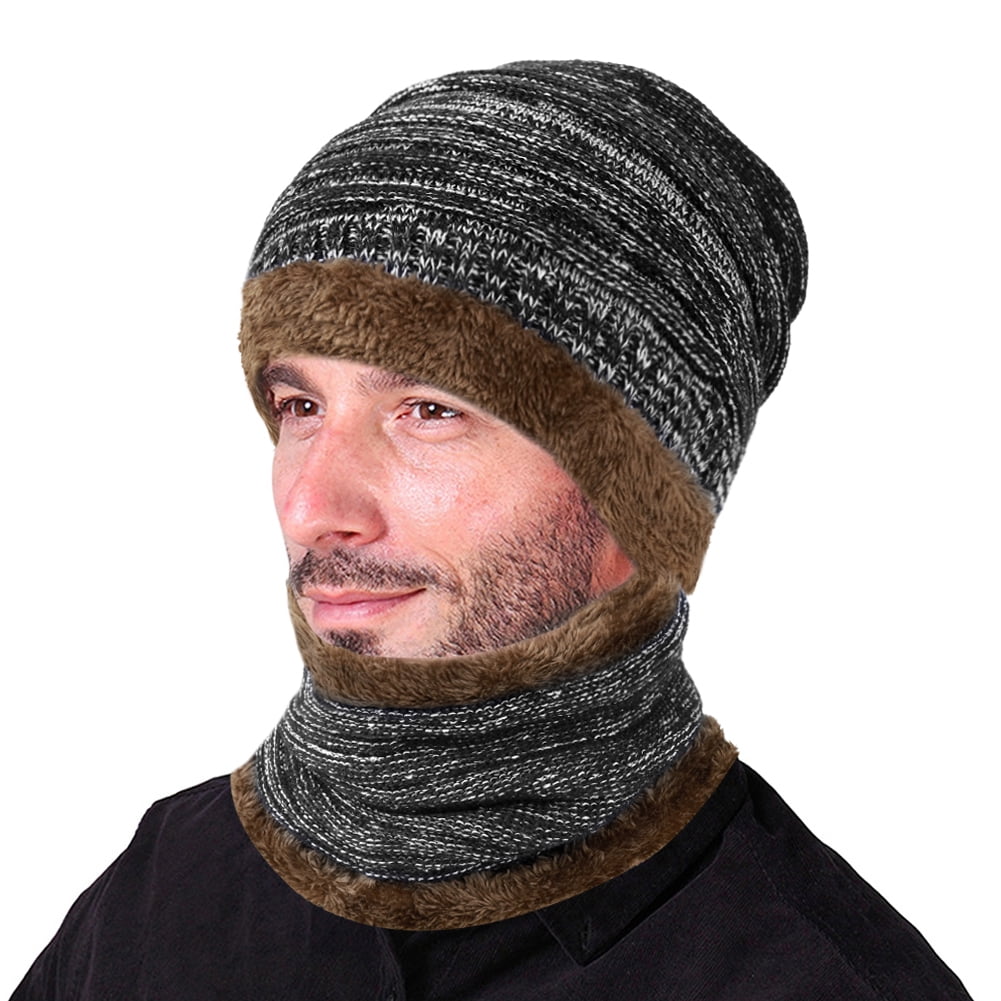 mens chunky knit bobble hat