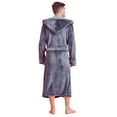 Soft Touch Linen Men’s Bath Robe Hooded Shower Robe Polyester Full