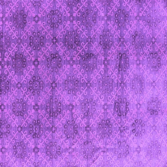 Ahgly Company Indoor Square Oriental Purple Industrial Area Rugs, 7' Square