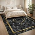 thumbnail image 3 of ODIKA 8'x10' Washable Area Rug Durable, Non-Slip Border Swirl Inlay Veined Streaks Flow Symmetrical Abstract Vein Refined for Living Room, Under Sectional, Family, 3 of 7