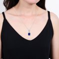 thumbnail image 3 of V3 Jewelry® 925 Sterling Silver with Blue Sapphire and White Topaz Drop Pendant for Women, 3 of 3