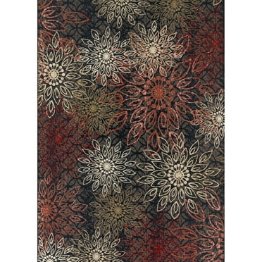 Couristan 2.25' Brown and White Outdoor Rectangular Area Throw Rug