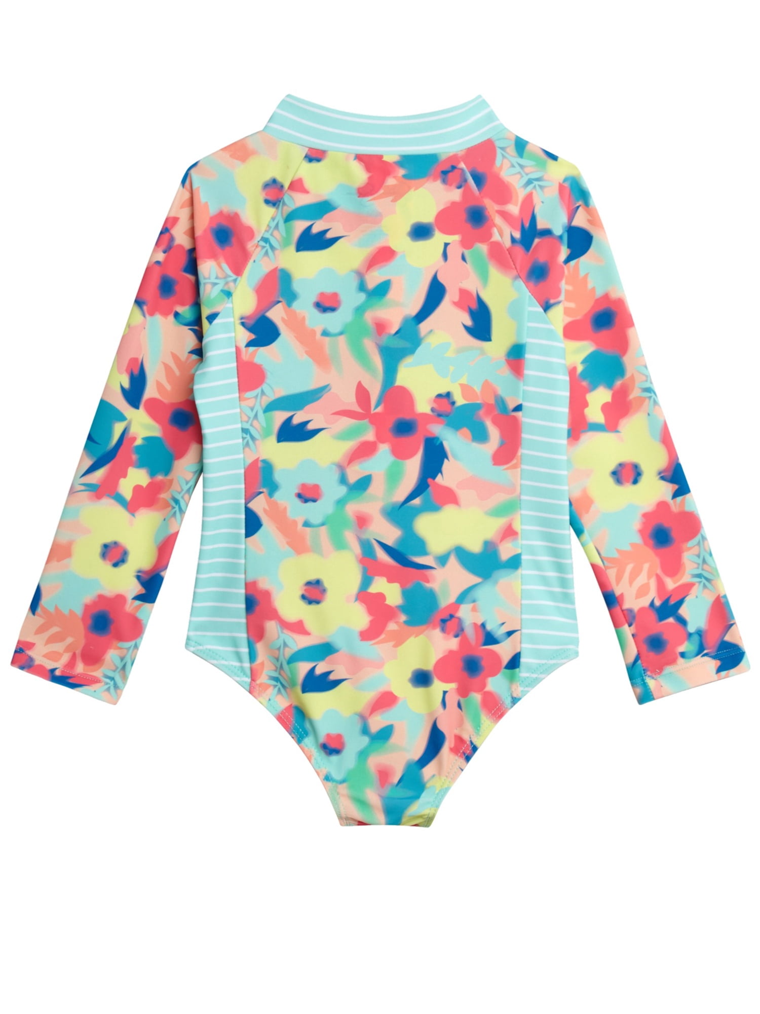 Jessica Simpson Toddler Girls' Rashguard Swimsuit with Hat, Sizes 12M-24M