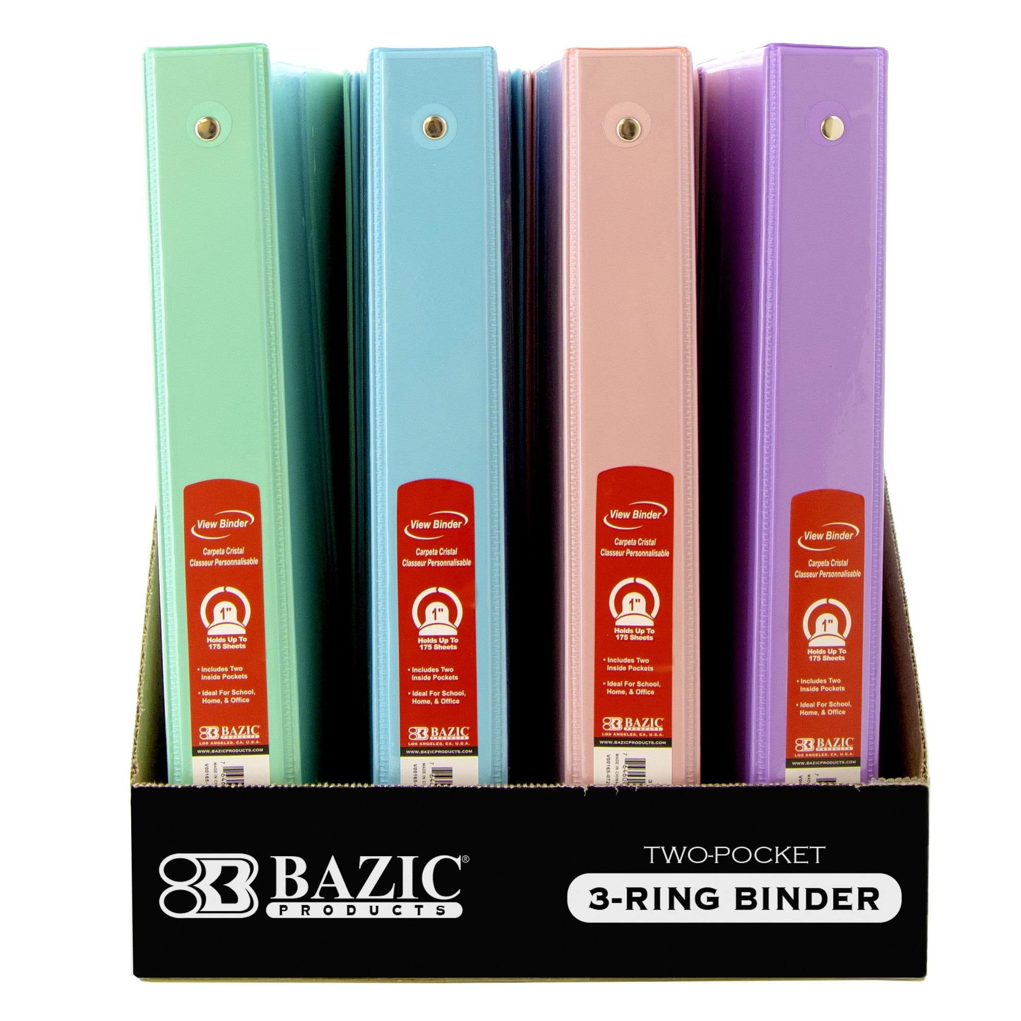 BAZIC 3 Ring Binder 1 Economy View Binders Organizer Pastel Color  BAZIC 3 Ring Binder 1 Economy View Binders Organizer Pastel Color