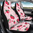thumbnail image 2 of Uorisanigo Cute Strawberry Car Seat Covers for Women Waterproof Front Seat Covers Stretch Polyester Fabric Cover Anti Slip Car Accessories Universal Fit for Most Vehicle, 2 of 7
