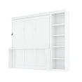 thumbnail image 4 of Euroco Wood Full Size Murphy Bed with Shelves and Cabinets, Convertible Wall Bed with Bookcase, White, 4 of 10