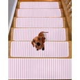 thumbnail image 2 of Stair Treads for Wooden Steps, Pink White Stripe Peel and Stick Stair Treads with Adhesive, Modern Minimalist Geometric Striped Non Slip Indoor Stairs Runner Rugs Mats for Elders Dogs 8"x30"15PCS, 2 of 7