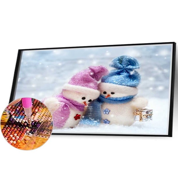 Cuadros Decorativos 5D bricolaje taladro redondo completo diamante pintura muñeco de nieve Kit decoración del hogar arte artesanía Ehuebsd embutido en tela