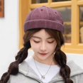 thumbnail image 7 of Slccxzc Men's Washed Cotton Brimless Hat Vintage Docker Beanie Cap Rolled Cuff Skullcap for Casual Wear, 7 of 7