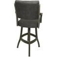 thumbnail image 2 of Extra Tall Solid Wood Stool Casa 34" Seat - Elk Charcoal Fabric -Asian Gray Wood, 2 of 3