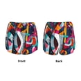 thumbnail image 3 of Yiaed Abstract Jazz Instrumental Print Women's Running Shorts with Liner 3 Zipper Pockets Elastic Workout Athletic Gym Yoga Shorts-XX-Large, 3 of 7