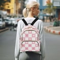 thumbnail image 7 of FORMRS Mini Backpack Purse for Women Travel Daypack Casual Shoulder Bag, Pink Checkered Heart, 7 of 7