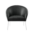 thumbnail image 2 of Nicole Miller Accent Chair Kamryn Charcoal PU Leather, Charcoal/Silver, 2 of 10