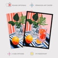 thumbnail image 2 of Refreshing Spritz Aperitif with Orange Slices Vibrant Pink Blue Stylised Painting Art Print Framed Poster Wall Decor 12x16 inch, 2 of 5
