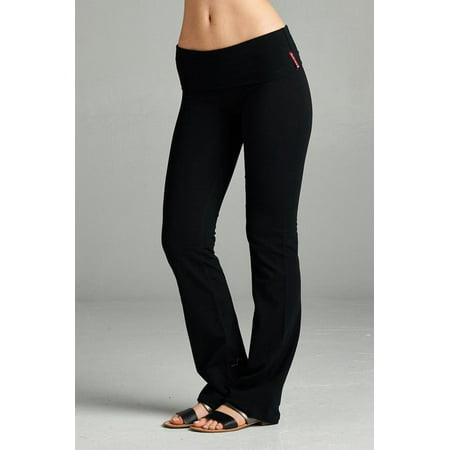 Salt Tree Women's Basic Solid Full-length Flare Bottom Knit Yoga (Best Underwear Under Yoga Pants)