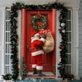 thumbnail image 4 of Christmas Door Cover 70 x 35 Inch – Red Ice Silk Polyester Door Hanging with Ropes – Wrinkle-Resistant Holiday Decoration for Home, Shops, and Party Entrances, 4 of 5