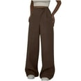 thumbnail image 2 of Simua High Waisted Work Pants for Women Business Casual Outfits 2025 Wide Leg Dress Trousers with Pockets Brown L, 2 of 7