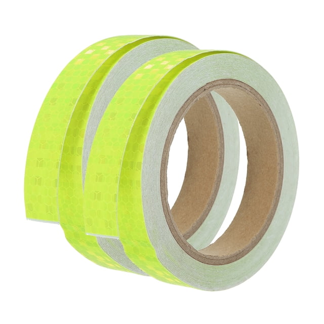 Unique Bargains Reflective Tape, 2pcs 0.8'x33FT Waterproof High Visibility Warning Safety Tape, Fluorescent Green