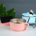 thumbnail image 2 of SILENRADAWN Noodles Bowl 1Pack Blue Round Stainless Steel for Adults Instant Noodles Egg Mixing, 2 of 8