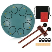 Handmade Rain Drum -Carbon Steel Tongue Drum - Outdoor Musical Instrument for Adults/Kids - Zen Garden Decor with 8 Notes & Mallets