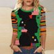 thumbnail image 5 of Otoño 3/4 Manga Tops para las Mujeres 2025 Floral Impreso V Cuello Botón Abajo Camisas Casuales Blusas Trajes de Negocios, 5 of 9