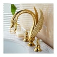 thumbnail image 2 of Golden Bathroom Basin Faucet Sink Tap Polished Gold Bathtub Swan Two Crystal Handwheel Elegant Mixer Tap Widespread, 2 of 7