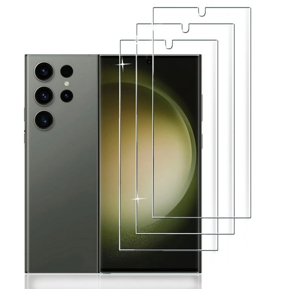 ZYQEEE HD Screen Protector Compatible for Samsung Galaxy S23 Ultra 6.8", Anti-Scratch Tempered Glass Film, Bubble-Free, Easy Install, 3 Pack