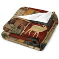 thumbnail image 3 of Rustic Bear Flannel Blankets, Vintage Bear Cottage Country Style Retro Cabin Mountain Farmhouse Throw Bed Blanket for Sofa Chair Bed 60"x80", 3 of 6