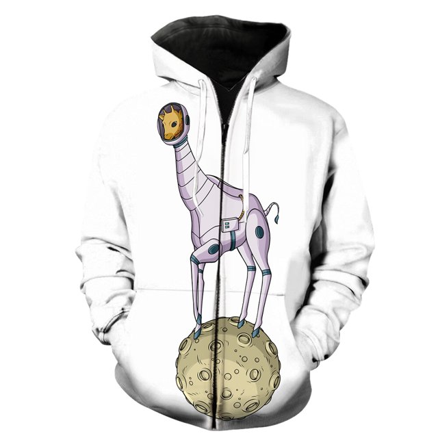 Sudadera con capucha y cremallera de astronauta de dibujos animados para hombre, unisex, de gran tamaño, para adolescentes, moda informal, gran oferta 2024, divertida, con estampado 3D, manga larga, g
