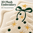 thumbnail image 4 of LOMYOLO Christmas Pillow Covers 18x18 Inch Set of 2, Ivory White 3D Plush Christmas Tree Throw Pillow Covers with Bow and Embroidered Accents, Neutral Holiday Winter Couch Sofa Decor, 4 of 9