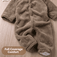 thumbnail image 4 of Baby Fleece Snowsuit - Bear Outfit Fleece Warm Jumpsuit Romper Hooded Infant Girls Boys Winter Coat - Long Sleeve Baby Rompers Infant Winter Clothes, 4 of 8
