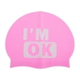 thumbnail image 1 of Ofertas Únicas 1 Pc Gorro de Natación de Silicona Impermeable Rosa Blanco, 1 of 5