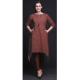 thumbnail image 4 of Bimba Hauts Imprimés Ikat Géométrique Rouge pour Femmes Kurti Asymétrique Robe d'Été pour Filles TTG, 4 of 6