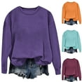 thumbnail image 2 of Fengactive Women's Casual Crew Neck Sweatshirts Raglan Long Sleeve Solid Tunic Tops Loose Pullovers, 2 of 7