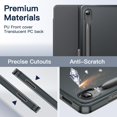 thumbnail image 3 of CHL-Case for Samsung Galaxy Tab S10 Lite / S10 FE / S9 FE 10.9-Inch, Slim Translucent Back Tri-Fold Stand Protective Tablet Cover, Support S Pen Charging, Auto Wake/Sleep (Grey), 3 of 4