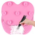 thumbnail image 1 of Makeup Brush Cleaning Mat - Portable Silicone Brush Cleaner Pad - Large Size 9x6.6 Inch - Efficient Tool for Cosmetics Brush Washing, 1 of 5