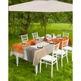 thumbnail image 4 of Fsddascl Burnt Orange Grey Outdoor Tablecloth - 60x84 Inch Rectangle Dining Table Cover, Modern Oil Painting Abstract Art Waterproof Outdoor Table Cloth with Umbrella Hole & Zipper for Picnic/Patio, 4 of 7