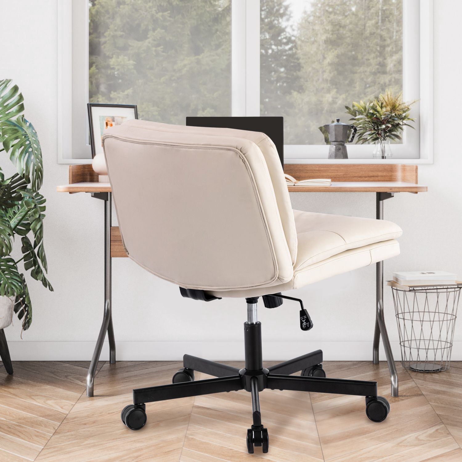 Asteroutdoor 360 Swivel Home Office Desk Chair with Wheels, Larger Size, Adjustable Height, Black