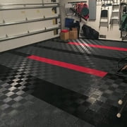 Greatmats Open Grid Interlocking Garage Floor Tiles, Black 25 Pack 1x1 Ft