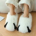 thumbnail image 2 of Cute Fuzzy Slippers for Women Indoor Outdoor Memory Foam House Shoes Furry Soft Warm Cozy Bedroom Foot Slip on, 2 of 7