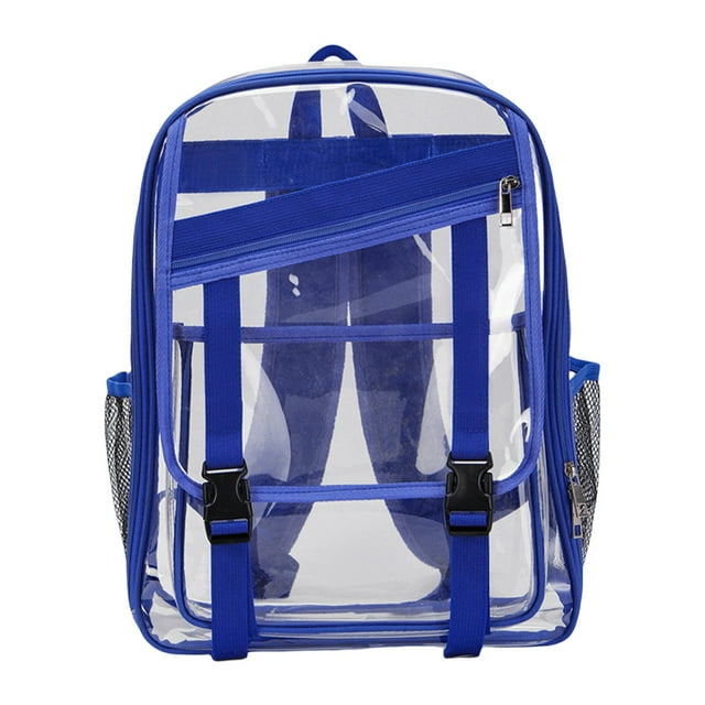 XIMIN School Girls Boys Large Plastic Clear Backpack for Stadium Events Approved Heavy Duty PVC Clear Bookbag Backpacks Transparent See Through Concert Bag