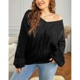 thumbnail image 4 of Strickpullover Dame Pull Oversize Gobbstrick Winterpullover Strickpulli Pull Lssig Outwear Casual Élégant einfarbig(L), 4 of 5