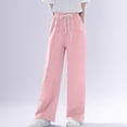 thumbnail image 4 of Odeerbi Teen Boys Girls Fleece Sweatpants Winter Warm Cotton Jogger Pants Children Solid Color Sports Workout Pants Quick Drying Athletic Pants Thin Outside Lantern Pants Pink, 4 of 7