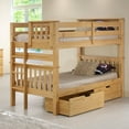 thumbnail image 2 of Santa Fe Mission Low Bunk Bed Twin over Twin - Bed End Ladder - Multiple Finishes - with Twin Size Under Bed Trundle, 2 of 11