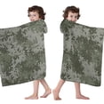 thumbnail image 4 of Green Camo Digital Pixel Pattern Hooded Bath Towel，60"x35" for Ages 3 To 12 Kids, Quick Dry Lightweight Soft Microfiber Hood Beach Towel Cover Up for Kids, 4 of 7