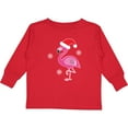 thumbnail image 3 of Inktastic Christmas Holiday Cute Flamingo Girls Long Sleeve Toddler T-Shirt, 3 of 5