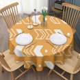 thumbnail image 3 of Modern Geometric Boho Round Table Cloth,Wrinkle Free Table Cover with Polyester,Waterproof Reusable Round Table Clothes for Kitchen Picnic Party (Round,60x60inch), 3 of 6