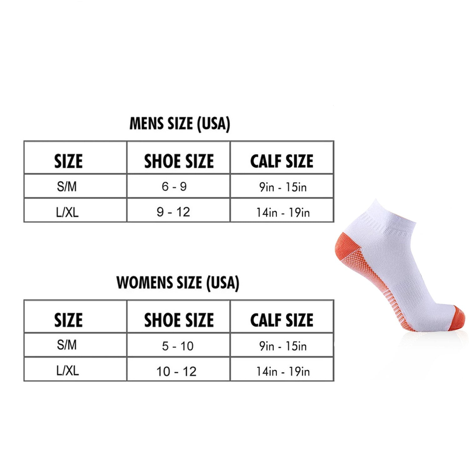 Unisex Copper Compression Socks - Ankle High for Running, Athtletics, Travel - 6 Pair